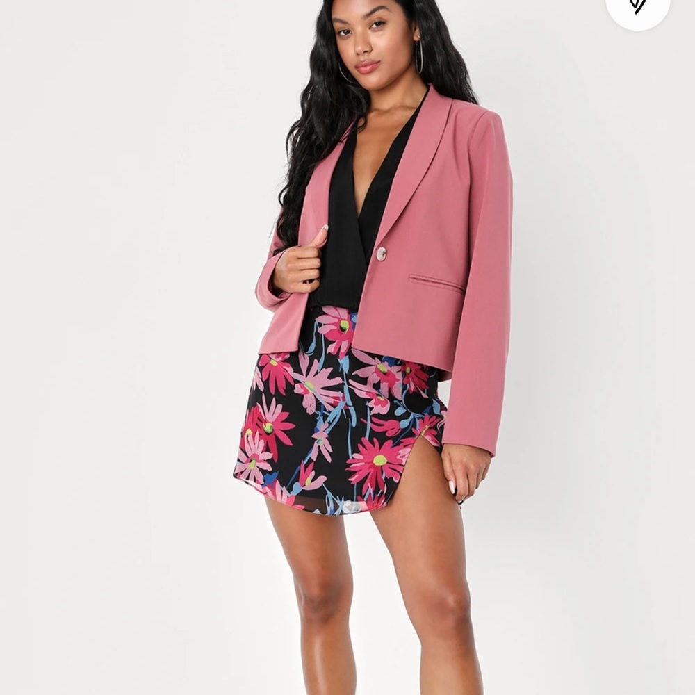 Pink Cropped Blazer